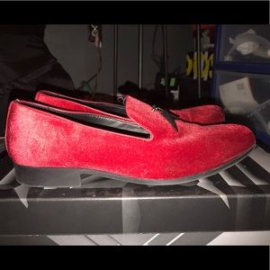 Red suede dress shoes